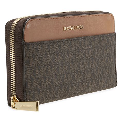 michael kors wallet brown logo|brown mk wallet for women.